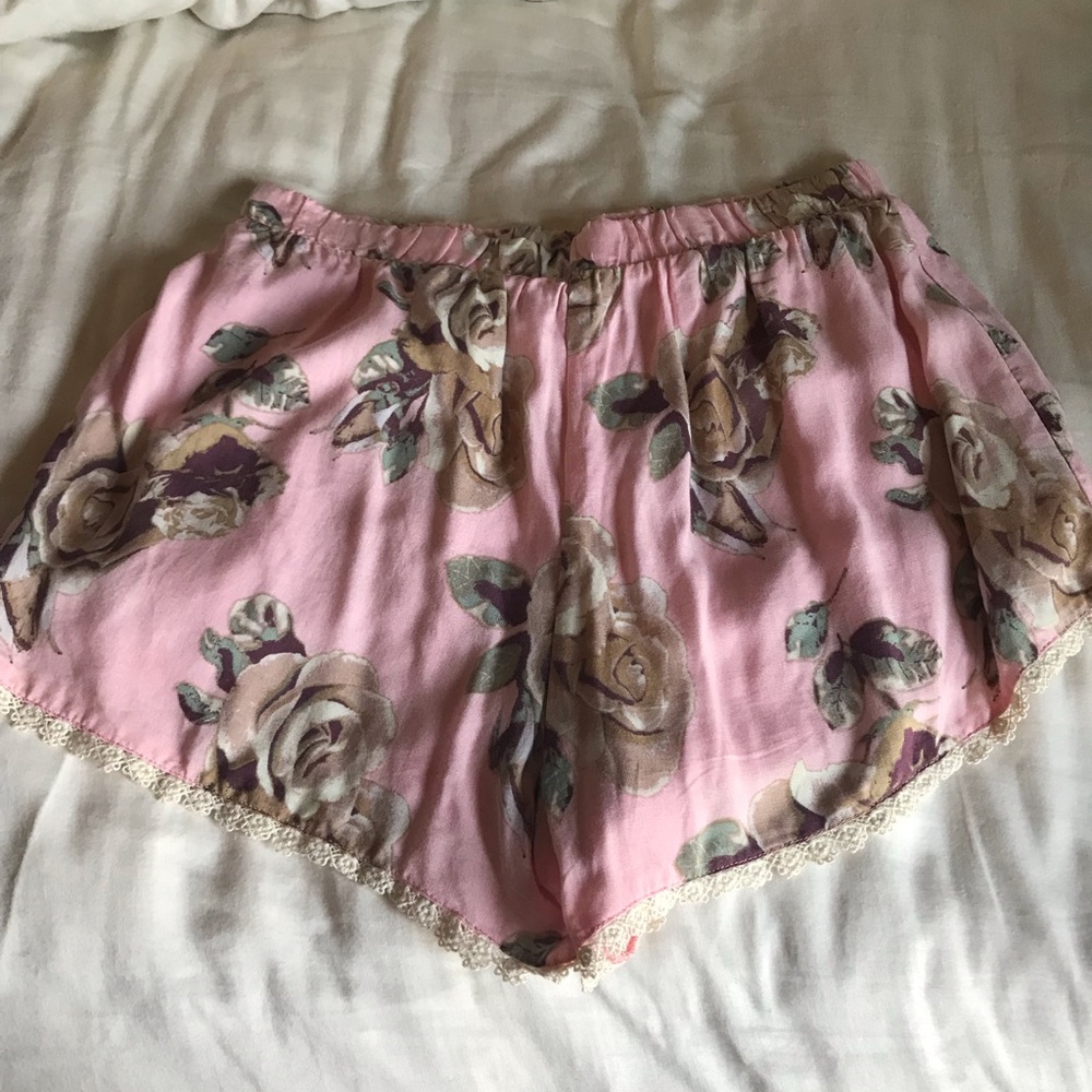 Pink floral shorts from Francesca’s